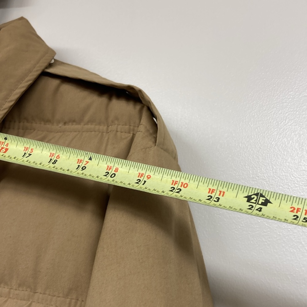 1st Down Y2K Puffer Down Coat Tan Long Middie Length Belted Khaki Trench EUC! - Picture 7 of 17